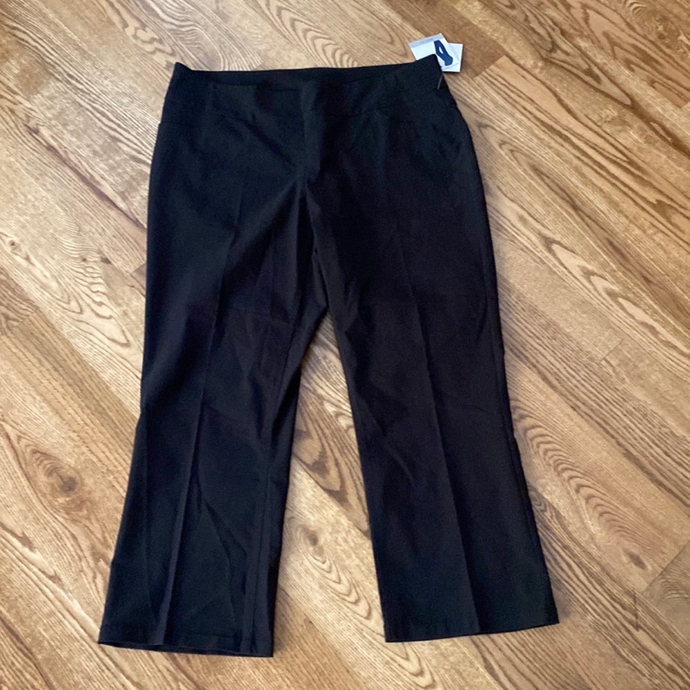 NWT Womens Falls Creek black plus short pull on dress pant tech stretch slimming